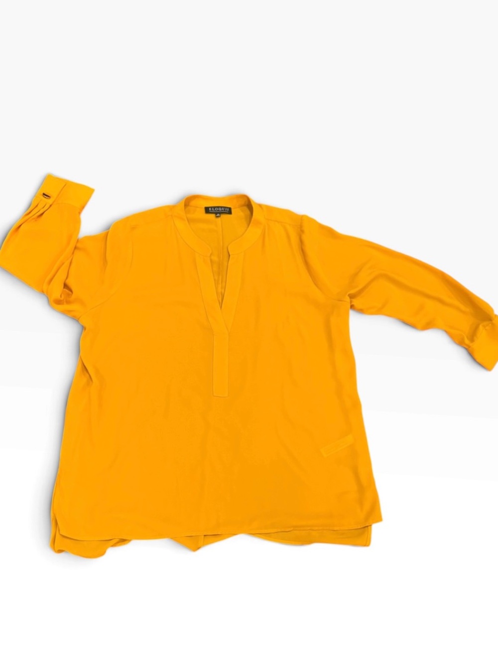 Bold Yellow Split-Neck Shirt
